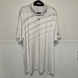 Men's Nike Golf Polo XXL White Gray Dri-FIT